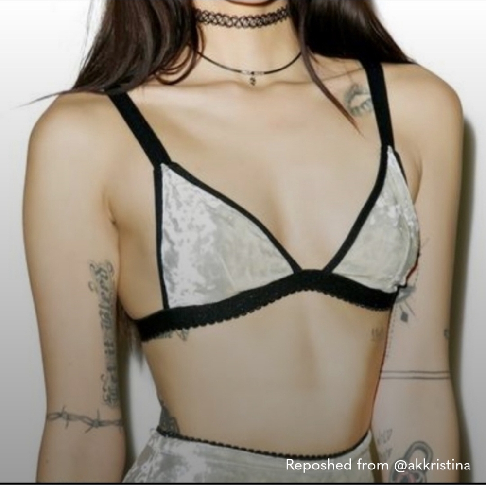 S. the Widow Black and Cream Bralette